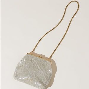 Clare V Beaded Flore Silver - Rare